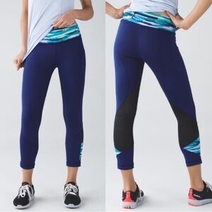 Lululemon Pace Rival Crop Hero Blue / Seven Wonders Multi